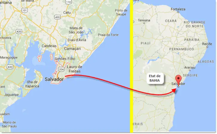 Salvador de Bahia : carte