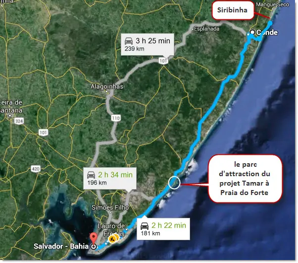 Siribinha Salvador : trajet